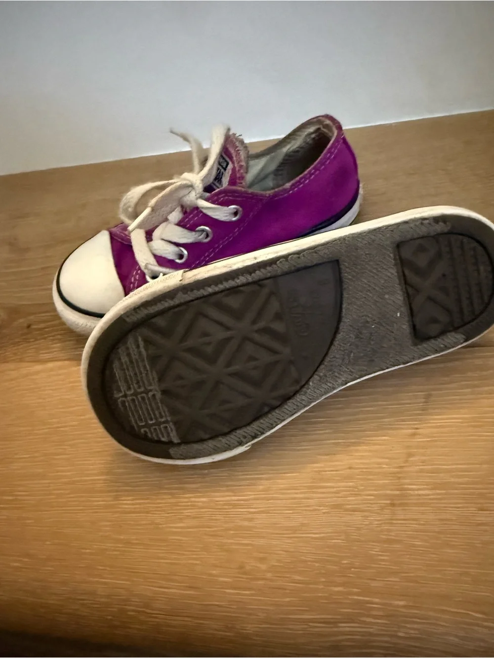 Kids Purple Canvas Lace-Up Converses Sneakers